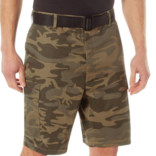 Coyote Camo - Tactical Cargo BDU Shorts - Polyester Cotton Twill - Button Fly