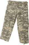 ACU Digital Camouflage - Tactical BDU Cargo Pants - Poly/Cotton Twill - Zipper Fly - Kids