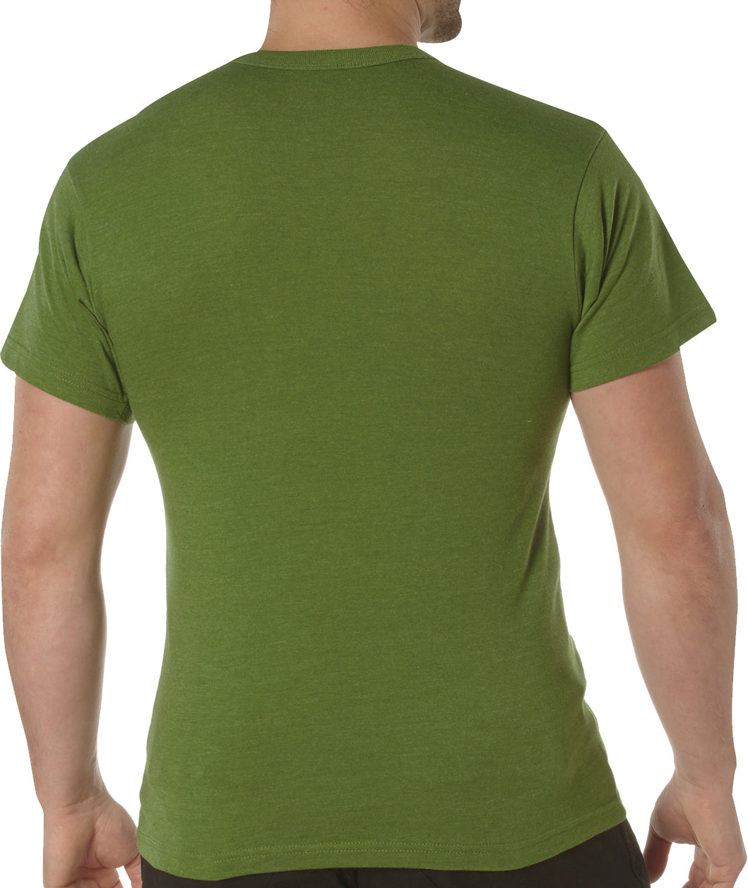 Heather Green Solid Color T-Shirt with Cotton / Polyester Blend ...