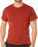 Heather Red Solid Color T-Shirt with Cotton / Polyester Blend