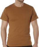 Work Brown Solid Color T-Shirt with Cotton / Polyester Blend