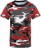 Red Camouflage - Tactical Short Sleeve T-Shirt - Youth