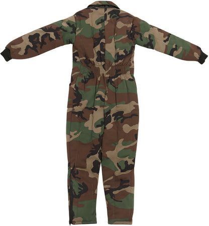 Woodland Camouflage - Kids Military Cold Weather Insulated Coveralls