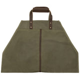 Olive Drab - Wax Canvas Log Carrier – Indoor/Outdoor Firewood Bag – Great for Campfires and Fireplaces
