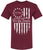 We The People 1776 USA Flag T-Shirt - Long Center Print American Distressed US Flags Patriots Tee Shirt