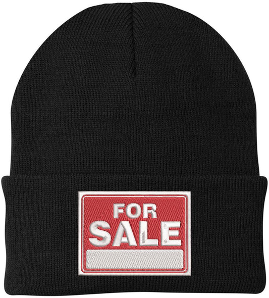 FOR SALE Sign Embroidered Beanie Hat Adjustable Warm Skull Winter Cap