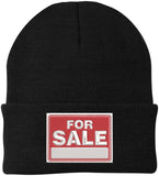 FOR SALE Sign Embroidered Beanie Hat Adjustable Warm Skull Winter Cap