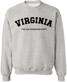 Virginia The Old Dominion State Printed Sweatshirt State Pride Souvenir Crewneck