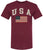 USA Text with US Red White Blue Flag T-Shirt | US Patriotic Distressed Print Tee | 100% Cotton Crewneck