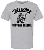 Shellback Crossing The Line Printed T-Shirt Nautical Maritime King Neptune Graphic 100% Cotton Crewneck Tee