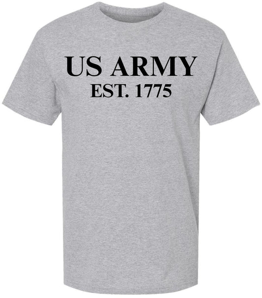 US Army Est. 1775 Printed T-Shirt | USA Military Veteran Tee American Patriotic Liberty Short Sleeve Shirt