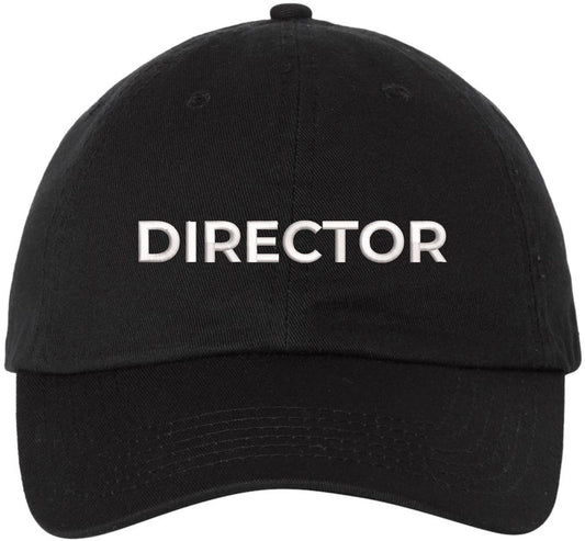 Director Embroidered Baseball Cap | | Adjustable Cotton Dad Hat for Men & Women, Military Inspired Style