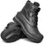 Men's Black Winter Snow Boots Waterproof Non-Slip Insulated Outdoor Ski Classic, Non-Slip Rubber Outsole, Cushioned Insoles, Mid-Calf Height Hiking Boots