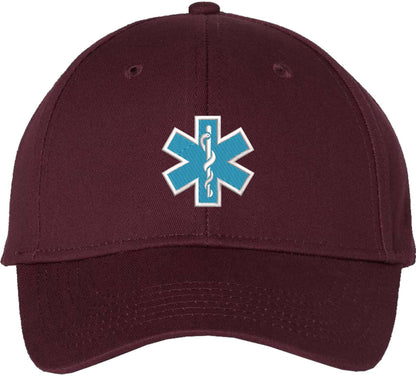 EMS EMT Emergency Medical Star of Life Embroidered Adjustable 100% Cotton Unisex Baseball Cap Hat