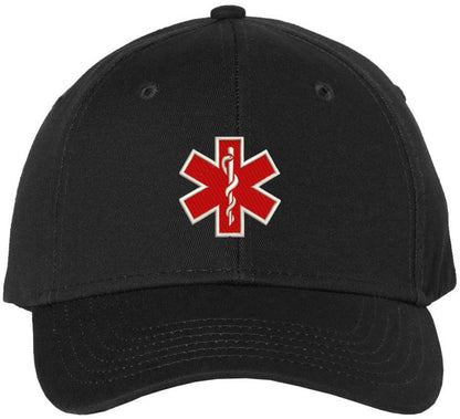 EMS EMT Emergency Medical Star of Life Embroidered Adjustable 100% Cotton Unisex Baseball Cap Hat