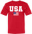 USA Text & Flag T-Shirts | July 4th Patriotic Independence Day Short Sleeve Tee Shirt | MADE IN USA