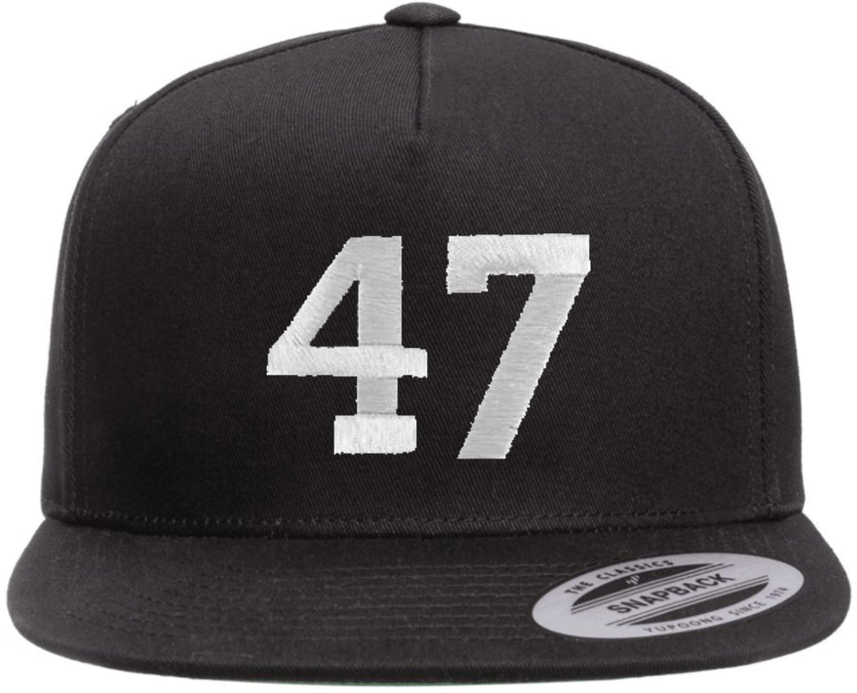 47 Embroidered Flat Bill Cap | Support 47th President of United States Snapback Hat