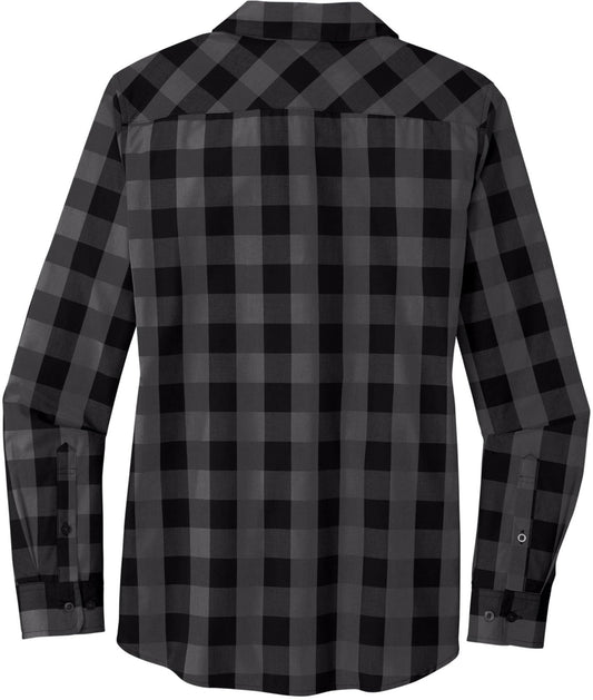 Women’s Buffalo Plaid Flannel Shirt Button Up Open Collar Lightweight Super Soft French Front Top