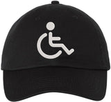 Handicapped Embroidered Dad Hat | Wheelchair Accessibility Disabled Handicap Awareness Baseball Cap for Adults