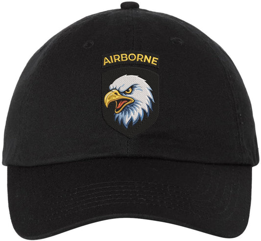Airborne Eagle Embroidered Baseball Cap | USA Army Military Inspired Adjustable Dad Hat for Men & Women