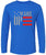 Wake Up Printed Long Sleeve T-Shirt Patriotic American Flag Silver And Red Graphic 100% Cotton Tee