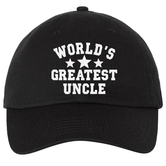World's Greatest Uncle Low Profile Hat - Soft Cotton Embroidered Baseball Uncle Cap