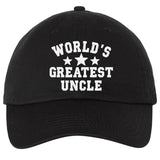 World's Greatest Uncle Low Profile Hat - Soft Cotton Embroidered Baseball Uncle Cap