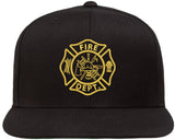 Fire Department Embroidered Baseball Cap | Maltase Cross Emblem Acrylic Wool Adjustable Unisex Hat