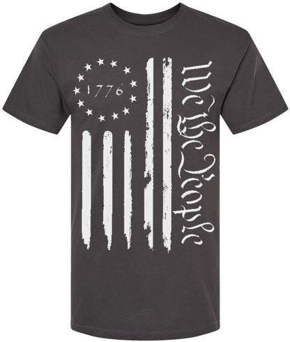 We the People 1776 USA Distressed Flag T-Shirt | US Independence Day July 4th Patriot Freedom Short Sleeve Shirt