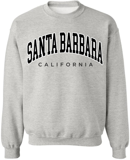 Santa Barbara California Crewneck Sweatshirt Travel Vacation Coastal Souvenir Cotton Polyester Fleece Pullover