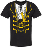 Kids Pirate Costume T-Shirt Fun Halloween Cosplay Outfit Tee | Unisex Captain Shirt, Black