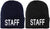 STAFF Large Embroidered Beanie Fleece Lined Watch Cap STAFF Warm Winter Work Uniform Hat