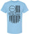 We The People 1776 USA Flag T-Shirt - Long Center Print American Distressed US Flags Patriots Tee Shirt