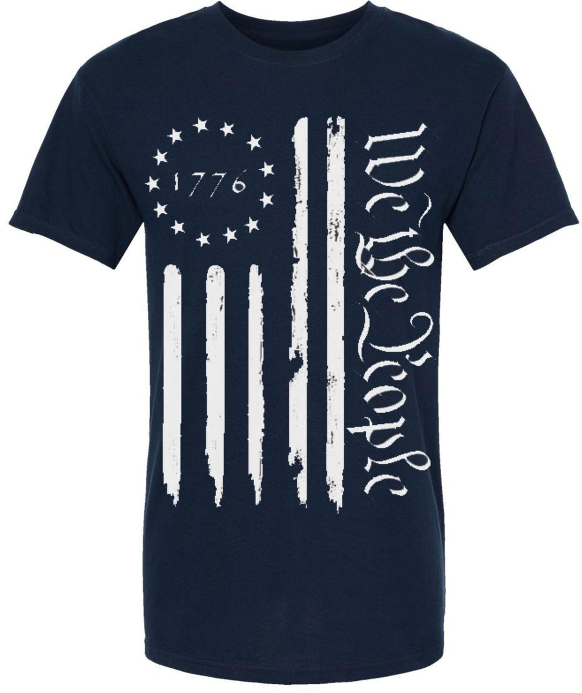 We the People 1776 USA Distressed Flag T-Shirt | US Independence Day July 4th Patriot Freedom Short Sleeve Shirt