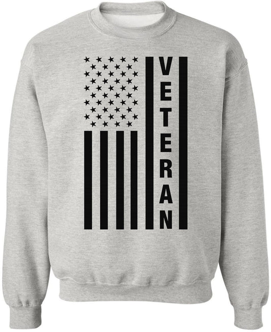 USA Flag Veteran Printed Crewneck Sweatshirt | American US Army Vet Patriotic Warm Sweat Shirt Top