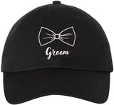 Groom Wedding Baseball Cap | Embroidered Bow Tie Design | Adjustable Snapback Hat for Bachelor Parties