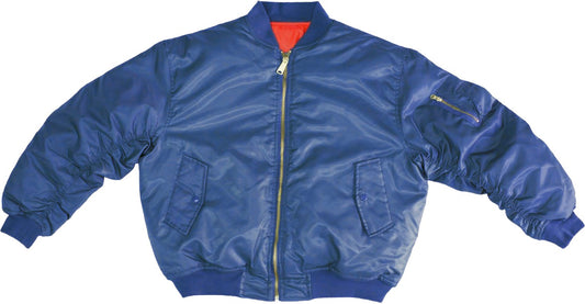 Navy Blue MA-1 Military Flight Jacket, Reversible Air Force Bomber Pilot Jacket with Red Army Universe Streamer