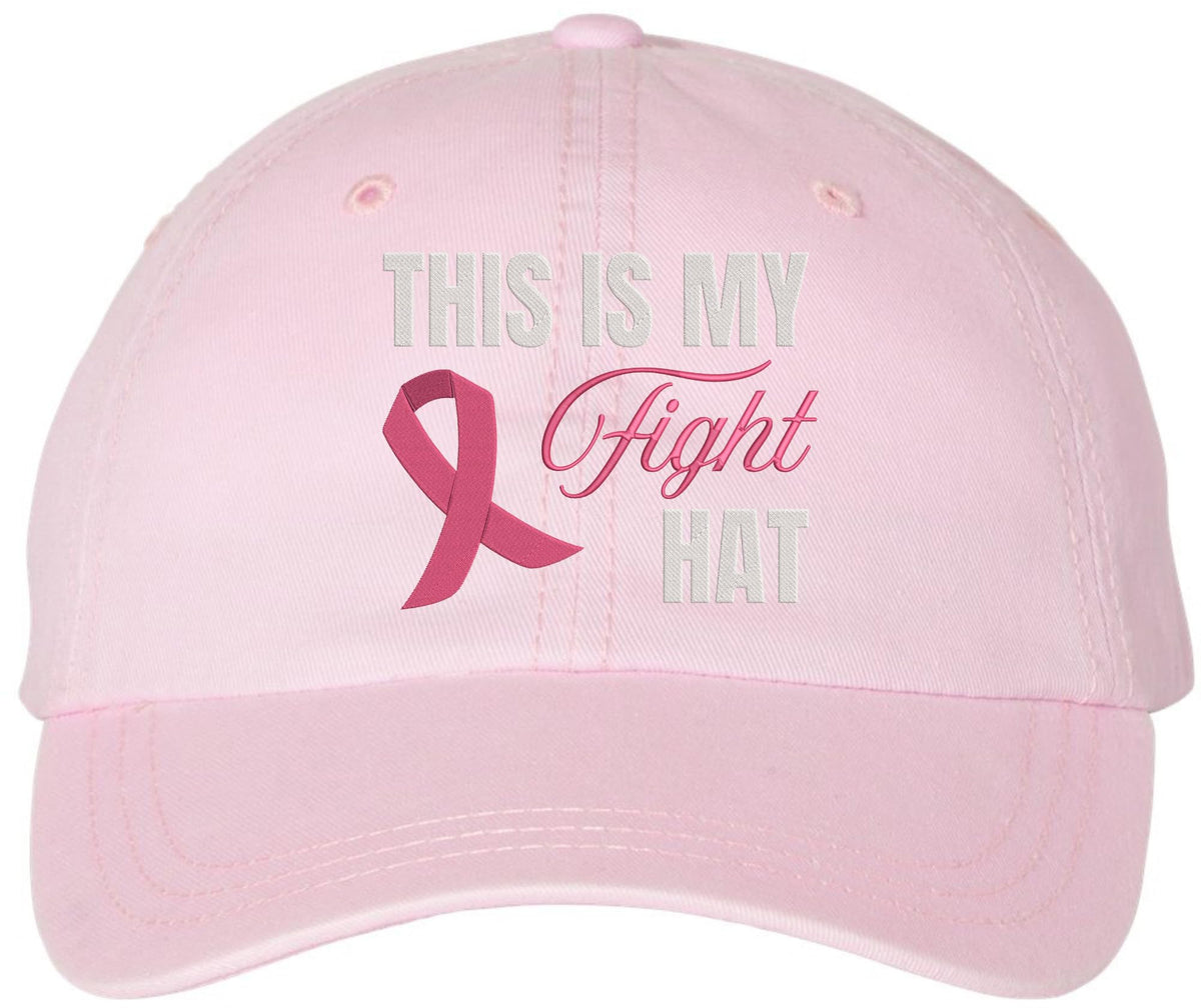 This is My Fight Hat | Breast Cancer Awareness Pink Ribbon Support Embroidered Vintage Baseball Cap