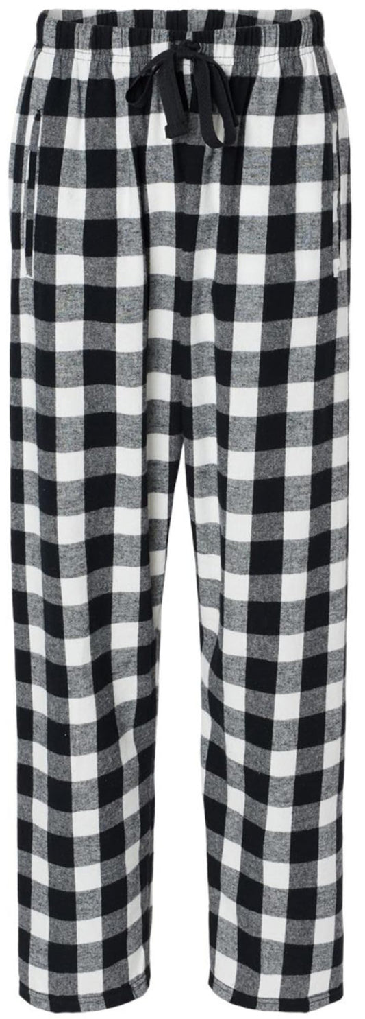 Women’s Flannel Lounge Pants, Buffalo Plaid Pajamas, Relaxed Fit with Drawstring Closure