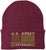 US Army Veteran USA Flag Embroidered Beanie Hat | Warm Knit USA Military Vet Acrylic Watch Cap