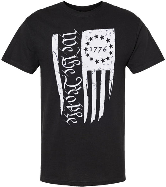 We The People 1776 USA Flag Printed T-Shirt | American Patriot Short Sleeve Tee Shirt for Men & Women