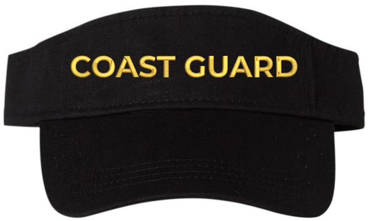 Coast Guard Embroidered Visor Cap | USA Army Patriotic 100% Cotton Sun Hat for Men & Women