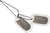 US Military Dog Tag Set - ID Matte Metal ID Dog Tags Necklace Complete Set with 2 Chains and 2 Silencers