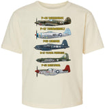 Kids WWII Warbird Aircraft T-Shirt – P-51 Mustang & B-17 Flying Fortress – Aviation Graphic Tee