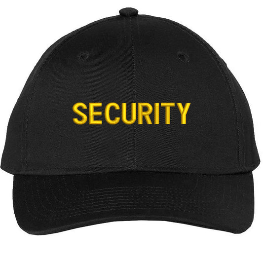 SECURITY Lightweight Twill Snapback Cap Structured Uniform Guard Agent Adjustable Hat