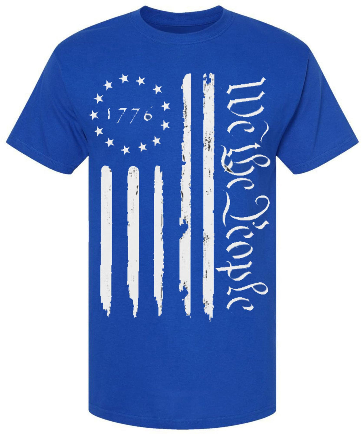 We the People 1776 USA Distressed Flag T-Shirt | US Independence Day July 4th Patriot Freedom Short Sleeve Shirt