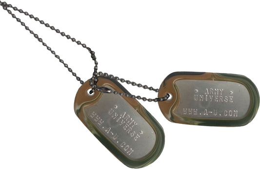 US Military Dog Tag Set - ID Matte Metal ID Dog Tags Necklace Complete Set with 2 Chains and 2 Silencers