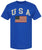 USA Text with US Red White Blue Flag T-Shirt | US Patriotic Distressed Print Tee | 100% Cotton Crewneck