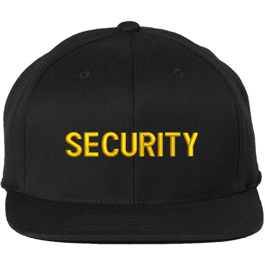 Premium SECURITY Snapback Hat | Small Embroidery Adjustable Flat Bill Cap for Security Officers & Guards