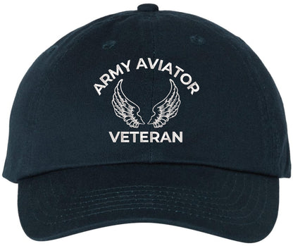 Army Aviator Veteran Embroidered Baseball Cap | USA Military Patriotic Aviation Adjustable 100% Cotton Hat
